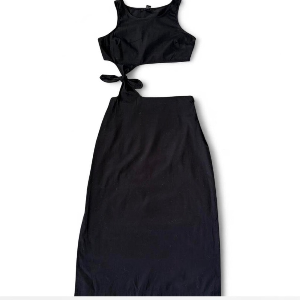 Forever 21 Black Tie-Front Skirt Set